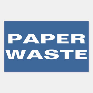 Adesivo Retangular Sinal de Resíduos de Papel