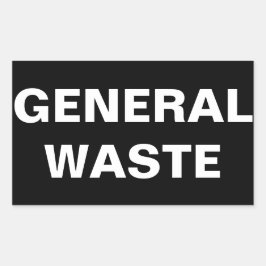 Adesivo Retangular Sinal de Resíduos Gerais