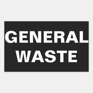 Adesivo Retangular Sinal de Resíduos Gerais