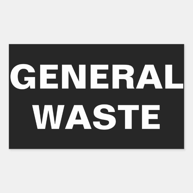 Adesivo Retangular Sinal de Resíduos Gerais (Frente)