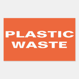 Adesivo Retangular Sinal de Resíduos Plásticos