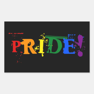 Adesivo Retangular Sinal do texto do orgulho de LGBT