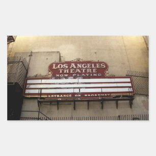 Adesivo Retangular Sinal do vintage do teatro de Los Angeles