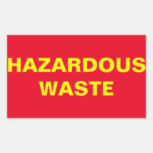 Adesivo Retangular Sinal dos resíduos perigosos