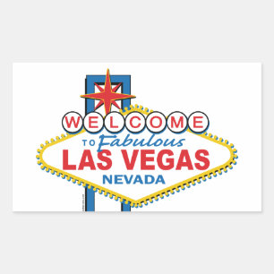 Adesivo Retangular Sinal retro de Las Vegas