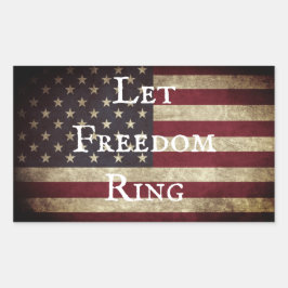 Adesivo Retangular Sinalizador Americano do anel da Liberdade