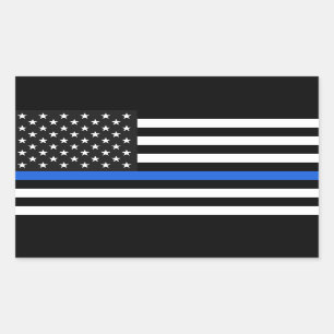 Adesivo Retangular Sinalizador Americano Thin Blue Line