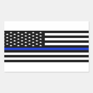 Adesivo Retangular Sinalizador Americano Thin Blue Line