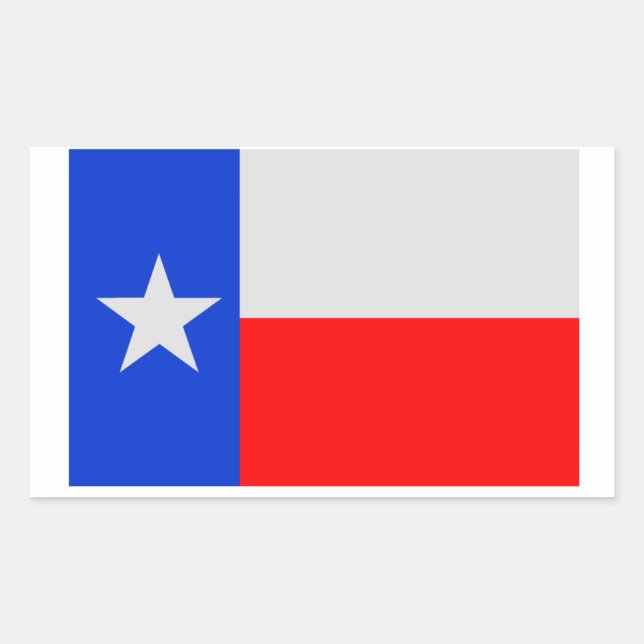 Adesivo Retangular Sinalizador da Estrela Solitária do Texas (Frente)