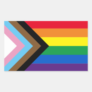 Adesivo Retangular Sinalizador de diversidade de gay do arco-íris Lg