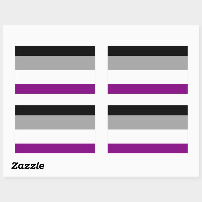 Adesivo Retangular Sinalizador de Orgulho Asexual (Folha)