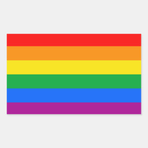 Adesivo Retangular Sinalizador de Orgulho gay tradicional