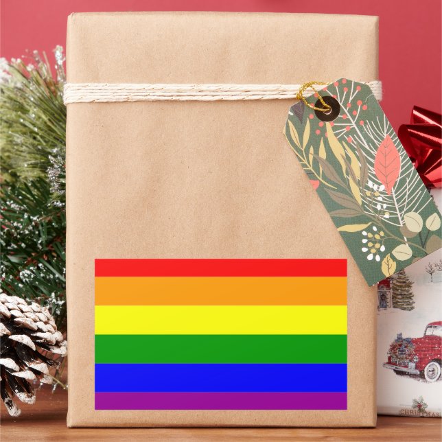 Adesivo Retangular Sinalizador de Orgulho LGBTQIA+ Cores Arco-Íris (Feriado)