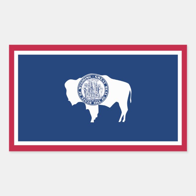 Adesivo Retangular Sinalizador do Estado Wyoming (Frente)