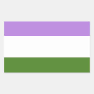 Adesivo Retangular Sinalizador do Orgulho do Genderqueer