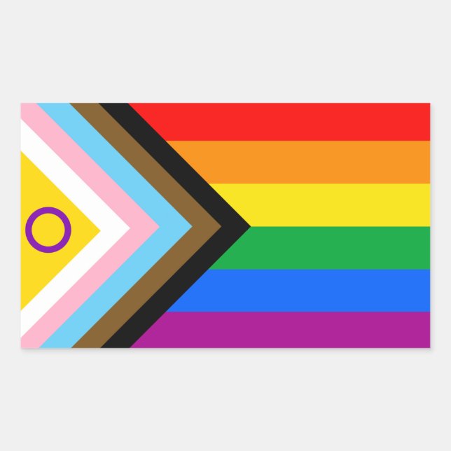 Adesivo Retangular Sinalizador do Orgulho Intersexual Inclusivo do Pr (Frente)