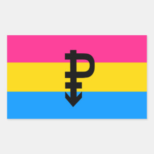 Adesivo Retangular Sinalizador do Orgulho Pansexual