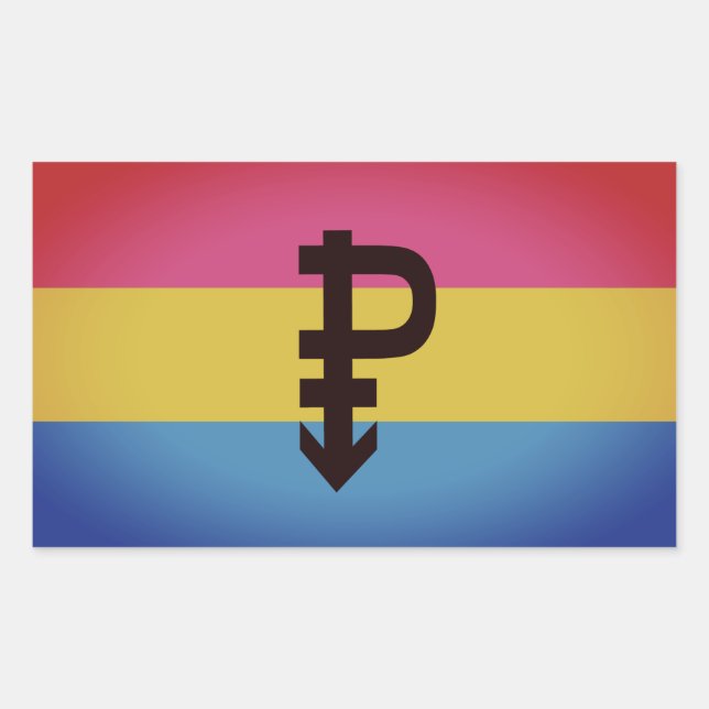 Adesivo Retangular Sinalizador do Orgulho Pansexual (Frente)
