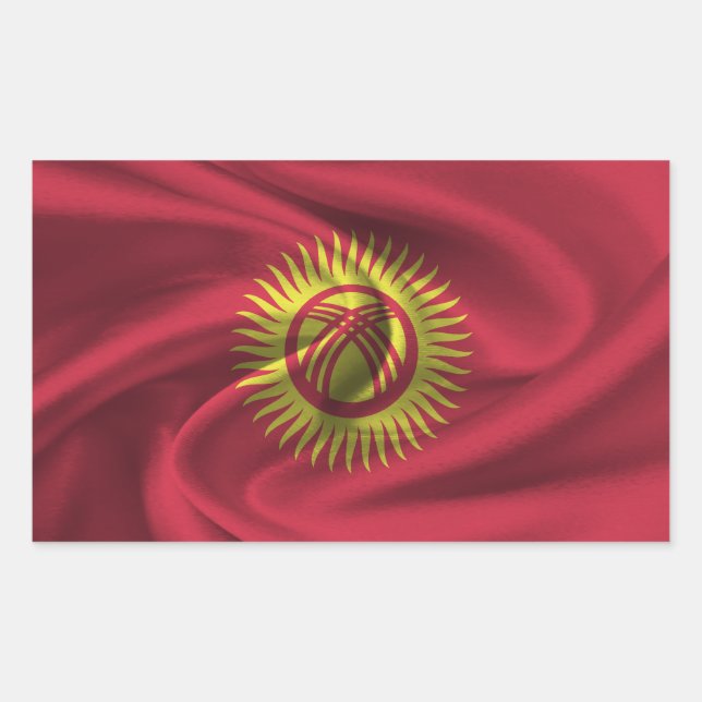 Adesivo Retangular Sinalizador do Quirguistão (Frente)