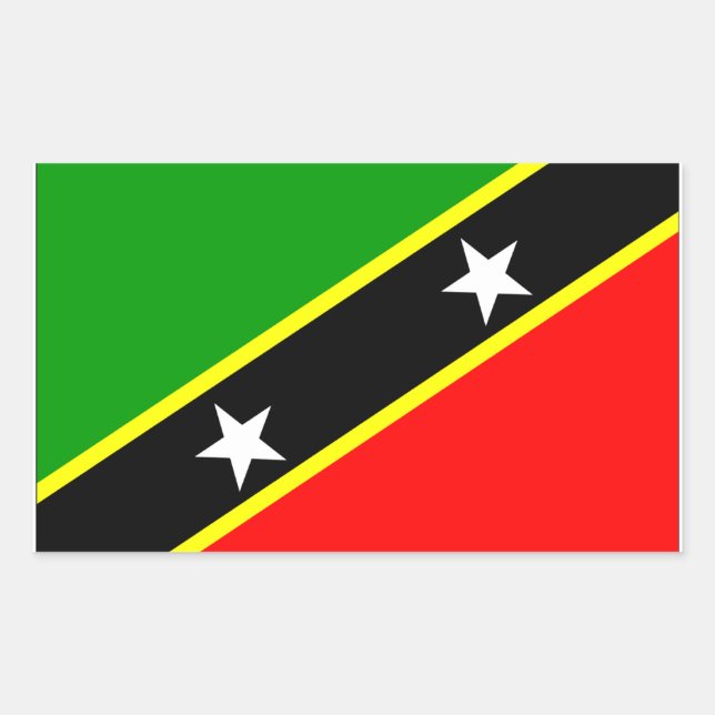 Adesivo Retangular Sinalizador do santo Kitts Nevis (Frente)