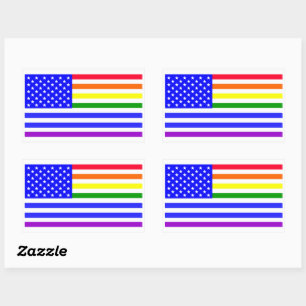 Adesivo Retangular Sinalizador Lgbt USA