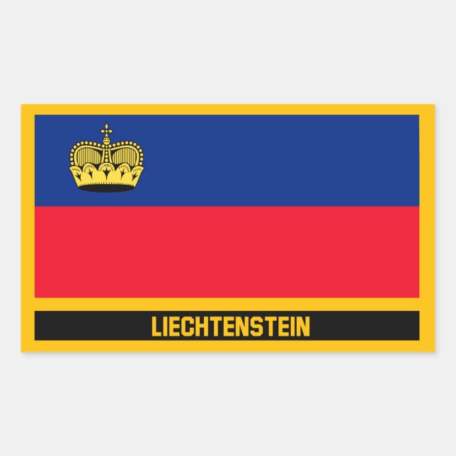 Adesivo Retangular Sinalizador Liechtenstein (Frente)