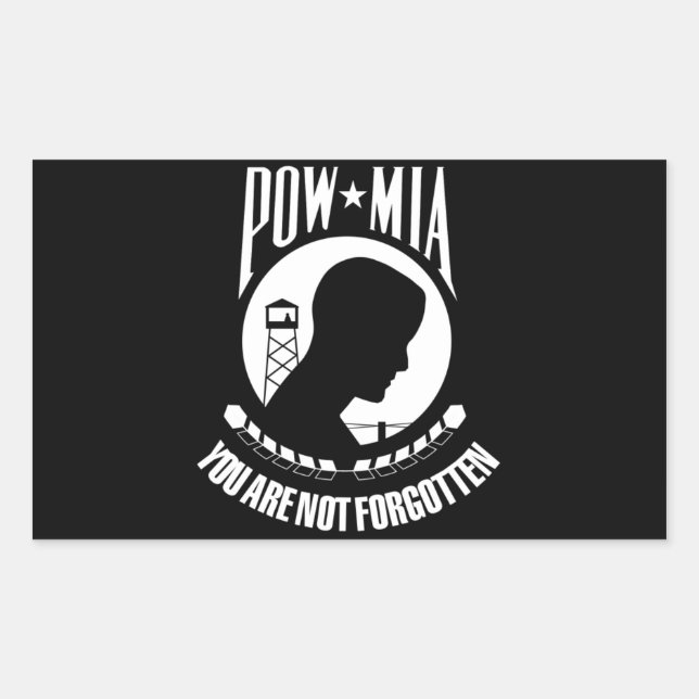 Adesivo Retangular Sinalizador POW MIA (Frente)