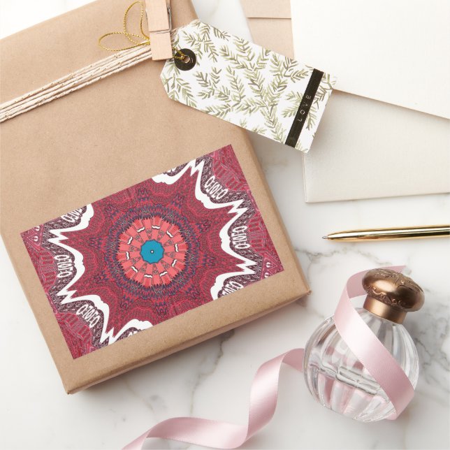 Adesivo Retangular Sindhi Ethnic Tribal Standard Art Impressão (Presentear)