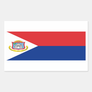 Adesivo Retangular Sint Maarten, bandeira de St Martin, Dutch/Países