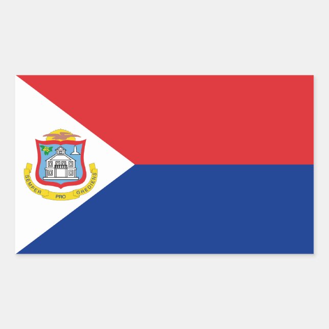 Adesivo Retangular Sint Maarten, Santo Martin Flag, Países Baixos (Frente)