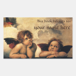 Adesivo Retangular Sistine Madonna Angels, por Rafael, Arte Renascent
