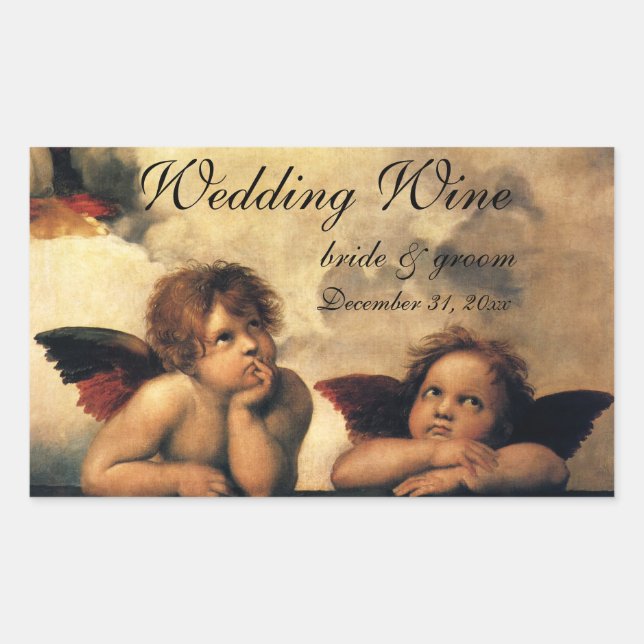 Adesivo Retangular Sistine Madonna Anjos por Rafael Casamento (Frente)