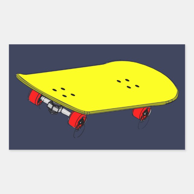 Adesivo Retangular skate amarelo legal (Frente)