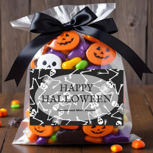 Adesivo Retangular Skeletons Happy Halloween