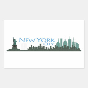 Adesivo Retangular Skyline da liberdade de NYC
