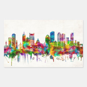 Adesivo Retangular Skyline de Boston Massachusetts