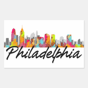 Adesivo Retangular Skyline de Philadelphfia Pensilvânia
