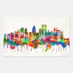 Adesivo Retangular Skyline Houston Texas