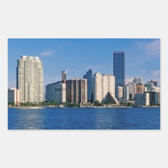 Adesivo Retangular Skyline of Miami, Florida (Frente)