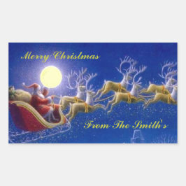 Adesivo Retangular Sleigh dos papais noeis