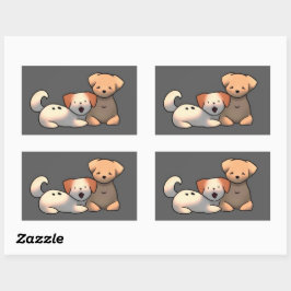 Adesivo Retangular Sluitstickers puppy’s
