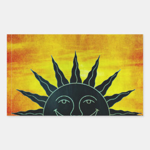 Adesivo Retangular Smiling Sun Sticker