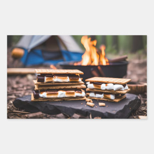 Adesivo Retangular S'mores Em Frente Ao Vedante De Campfire