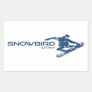 Adesivo Retangular Snowbird Utah Snowboarder