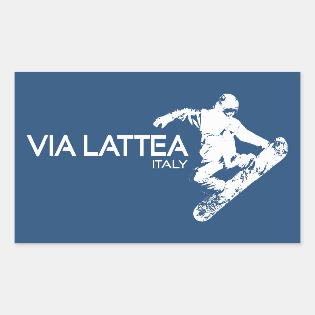 Adesivo Retangular Snowboarder Via Lattea (Frente)