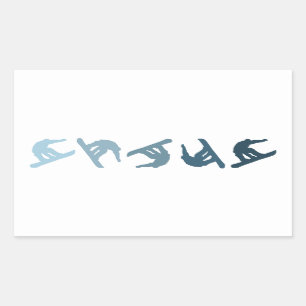 Adesivo Retangular Snowboarding extrema