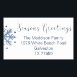 Adesivo Retangular Snowflake Christmas Return Address Label Stickers<br><div class="desc">São os pequenos detalhes que tornam o seu Natal tão memorável,  personalize seu cartão de Natal dando doações com esses adesivos de etiqueta de envelope de Natal em fenda de neve que podem ser personalizados com seus nomes ou mensagens.</div>