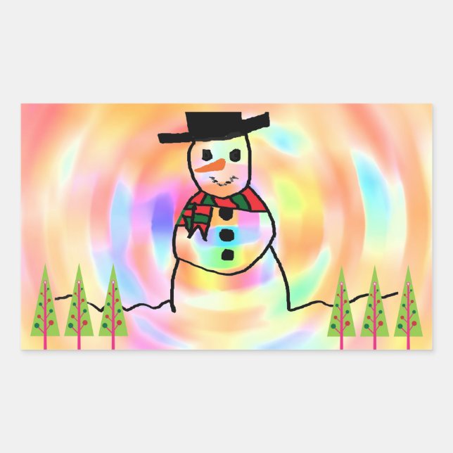Adesivo Retangular Snowman (Frente)