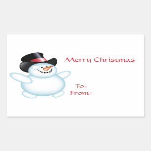 Adesivo Retangular Snowman