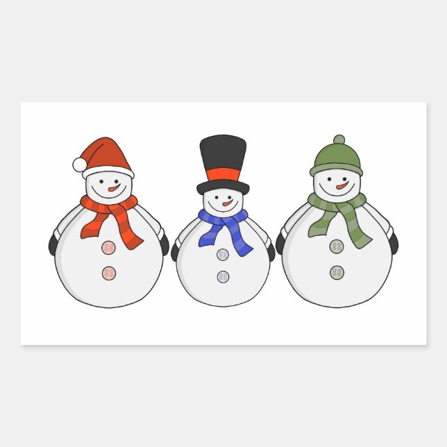 Adesivo Retangular Snowmen Winter veio (Frente)